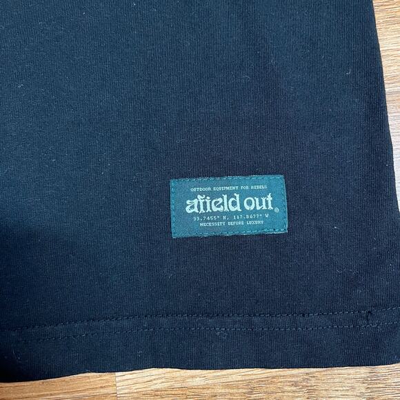 Afield Out Black Wordmark T Shirt Men’s Sz M New - Picture 3 of 6
